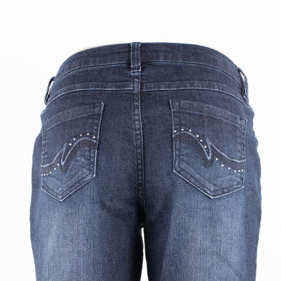 d. Jeans Skinny 6 (28 X 29) Women's Denim Jeans Dark Wash Zip Fly - Picture 7 of 10